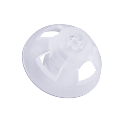 The Standard Dome RIE (NP/LP) is a translucent white plastic component with a circular base and open, vent-like sections, resembling a small cap or filter.